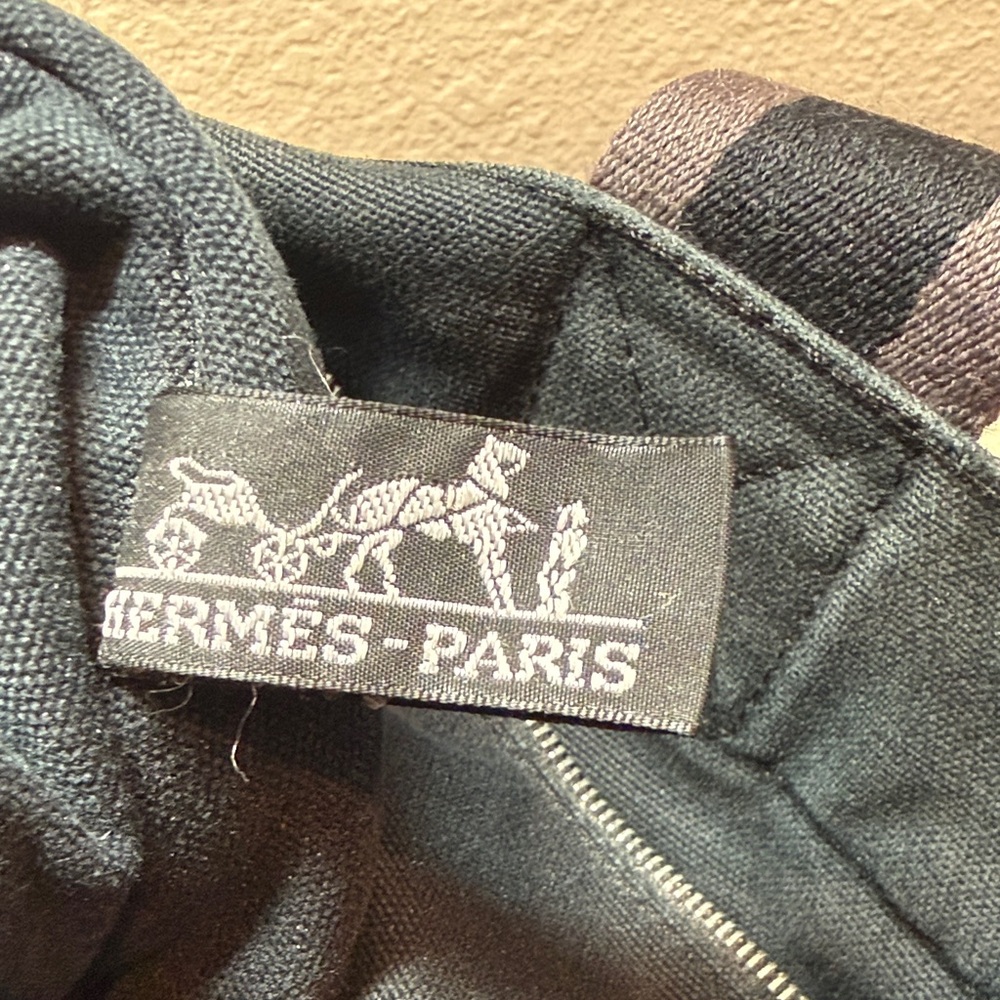 Hermes Black and Brown Canvas Tote - Picture 4 of 7